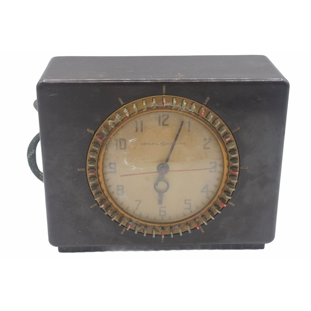 Vtg 1939 General Electric Household Timer & Clock Model 8H58 Tested Works